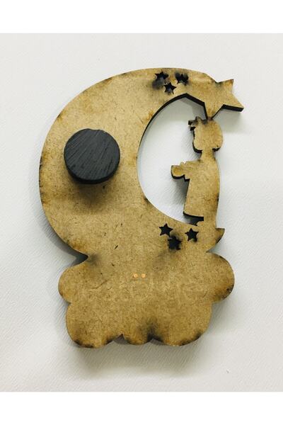 estölye Wooden Baby Boy Magnet with Evil Eye Prayer 50 Pieces White Wooden G2F1X2P272C5