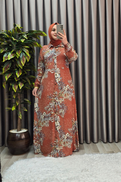 Elmas Tesettür Γυναικεία Ρούχα Μεγάλου Μεγέθους Φόρεμα Παλμίδας