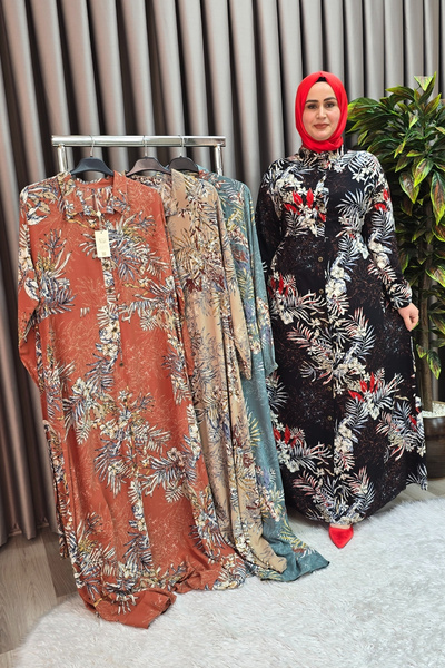 Elmas Tesettür Γυναικεία Ρούχα Μεγάλου Μεγέθους Φόρεμα Παλμίδας