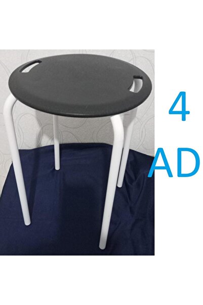 Sinbo 4 ADET metal tabure balkon mutfak ofis (üst oturum plastik -ayaklar metal) 32 x 47 cm 6646