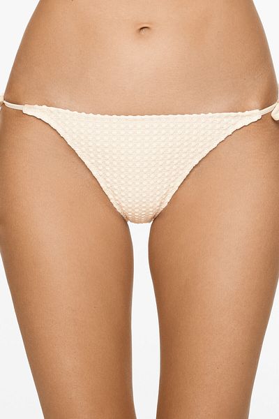 Oysho Medium-coverage Bubble-texture Crochet Tie Bikini Briefs