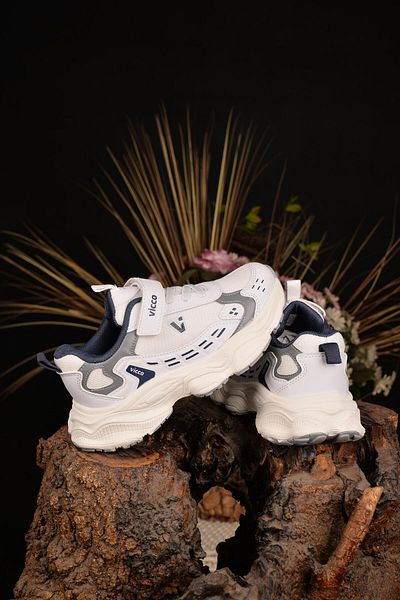 Vicco Boy's White Summer Anti-Sweat Anti-Slip Anti-Odor Full Orthopedic Style Walking Shoes