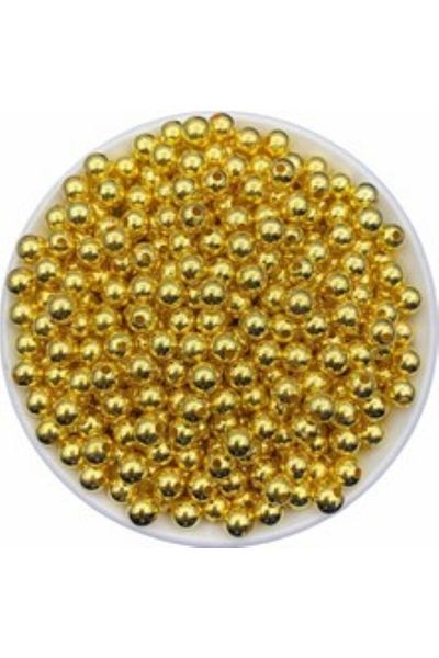 PASAMİA 10 mm Gold Color Non-Perforated Pearl 25 g (45-50 Pieces)