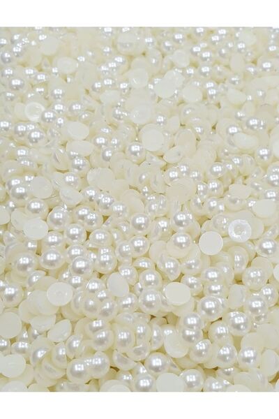 PASAMİA 4 mm Cream Color Half Pearl 25 g (1150-1200 Pieces)