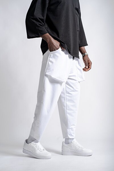 Superbluemexico Унісекс однотонні штани-шаровари з фактурною поверхнею та кишенями-балонами