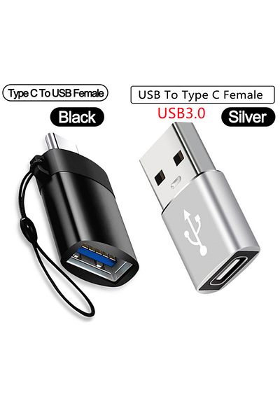 congdi 2pcs set A 1/2PC Type C To USB 3.0 OTG Adapter USB C Male To USB Female Converter For Laptop Macbook