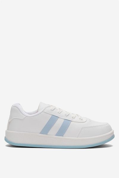 Liger Unisex Flat Light Sole Casual Sneaker Παπούτσια ΛΕΥΚΟ - ΜΠΛΕ