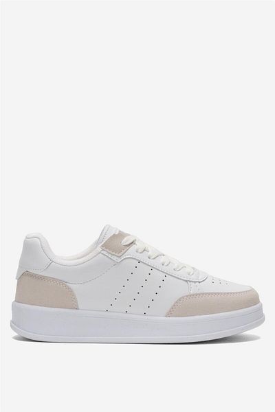Liger Unisex Flat Light Sole Casual Sneaker Παπούτσια ΛΕΥΚΟ - ΜΠΕΖ