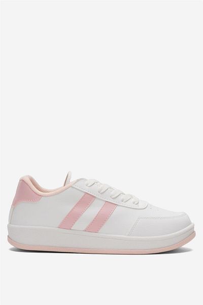 Liger Unisex Flat Light Sole Casual Sneaker Παπούτσια ΛΕΥΚΟ - ΠΟΥΝΤΡΑ