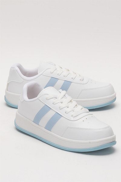 Liger Unisex Flat Light Sole Casual Sneaker Παπούτσια ΛΕΥΚΟ - ΜΠΛΕ