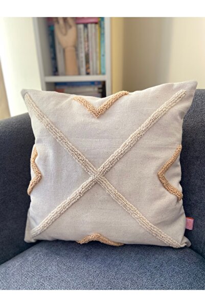 Les Passent Изпрана ленена геометрична бохемска възглавница