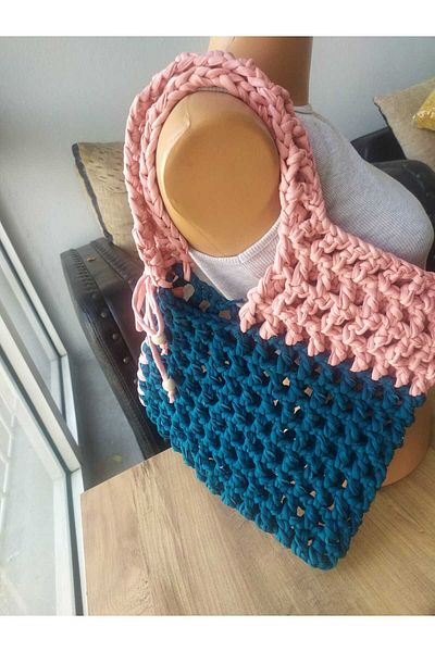 MAM Asymmetrical Summer Mesh Bag Shoulder - Arm Handmade