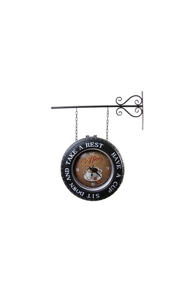 Skygo Vintage Style Coffee Themed Decorative Gar Clock and Board Drink