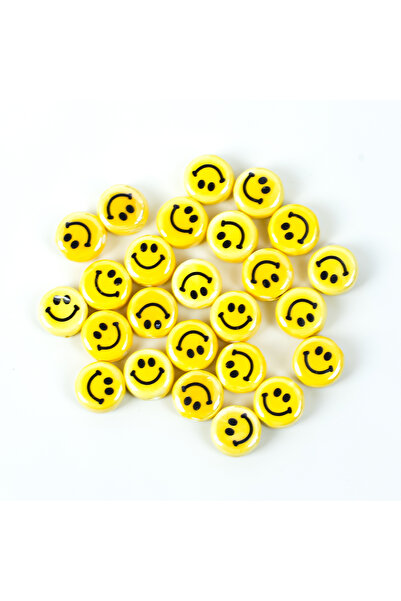 yfhobi 1 Adet - 11 mm Gülenyüz Porselen Boncuk, Porselen Takı Aparatı 1.Kalite