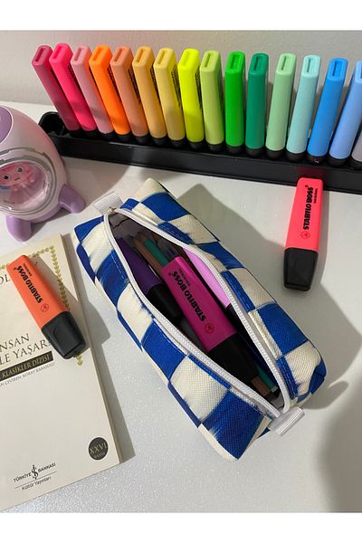 DERKADESİGN Pencil Holder - Wide Pencil Case - Makeup Bag - Multi-Purpose Organizer