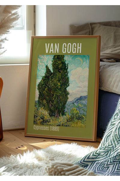 DES VU PRINT Van Gogh Cypresses Poster, Gogh Çerçevesiz Poster