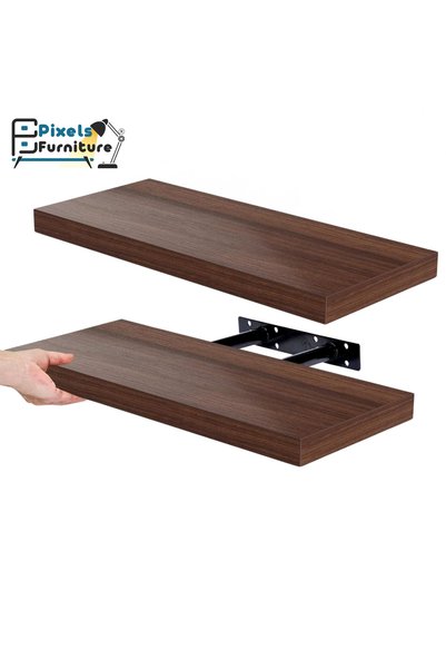 PixelsFurniture مجموعة من 2 قطعة ارفف عائمة من بكسل الأثاث للحائط, ارفف بدعام...