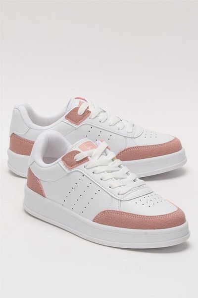 Liger Unisex Flat Light Sole Casual Sneaker Παπούτσια ΛΕΥΚΟ - ΠΟΥΝΤΡΑ