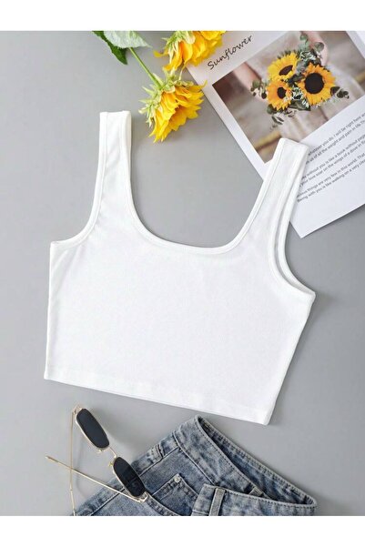 bemmoda Women's 100% Cotton Camisole Square Neck Crop Blouse