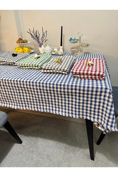 ŞENER HOME Pânză de picnic King Size - Față de masă și față de masă Gingham 170x170 cm