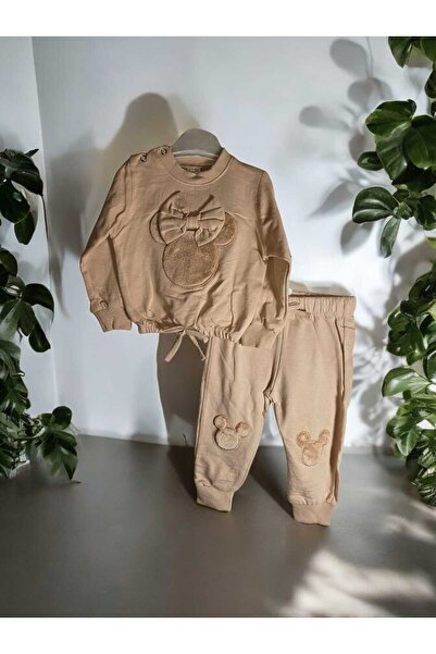 DECO MICKEY MOUSE KURDELELİ ALT ÜST 2 Lİ KIZ BEBEK TAKIMI 9 12 18 24 36 AYLIK