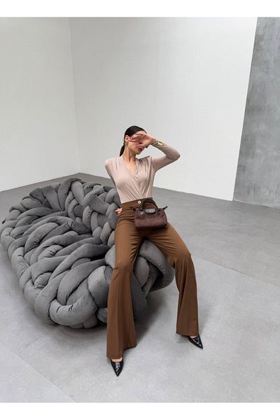 leyla sanat sanata yeni bir bakış açısı Leyla Art a New Perspective on Art 230 Gr Poly Viscose Full Lycra Flare Leg Pants