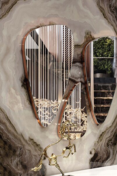 Sare Home BİANCO DEKORATİF DUVAR AYNA SETİ