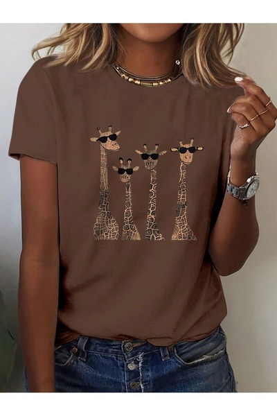 OVER HEAD Tricou oversize cu imprimeu girafe pentru femei