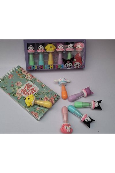 BALCI HEDİYELİK Kuromi Melody Highlighter 6 Different Color Pens