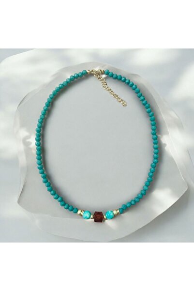 LeylanTakı قلادة كريستال فيروزية للنساء من مجوهرات ليلان