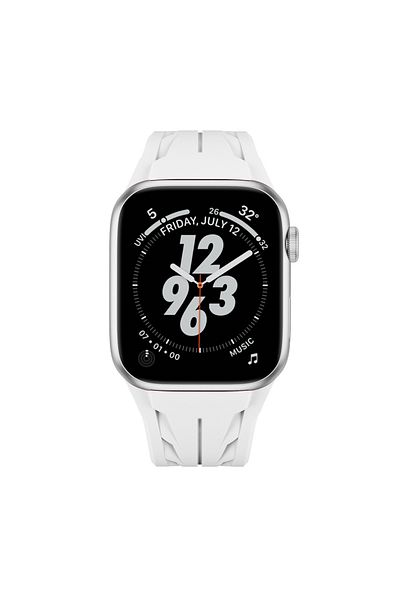 morfide Apple Watch 44mm Compatible Krd-127 Silicone Cord with Metal Buckle