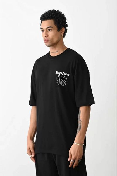 Kokosh moda Μπλουζάκι Unisex Printed Oversize - Μαύρο