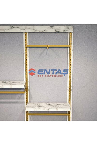 RAF MARKETİ 190*H220 GİYİNME ODASI RAFI,LÜX ASKILIK SİSTEMİ, MAĞAZA RAF SİSTEMİ,BUTİK RAF SİSTEMİ