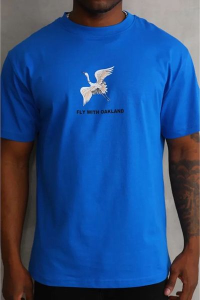 JANES Μπλουζάκι Unisex Μπλε Oversize με στάμπα