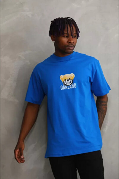 Kokosh moda Unisex εμπριμέ μπλουζάκι Oversize - Μπλε