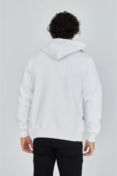 buğrahayalin Unisex full zipper hooded sweatshirt - white