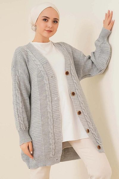 K-ODEA BUTİK Women Knitted Pattern Knitwear Cardigan Long