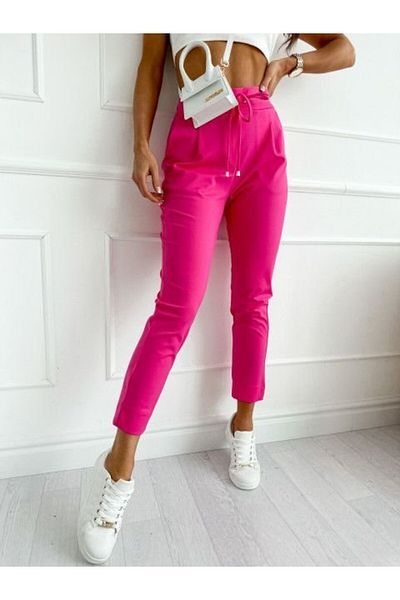 AKNButik Women's Two Thread Fabric Slim Fit Trousers