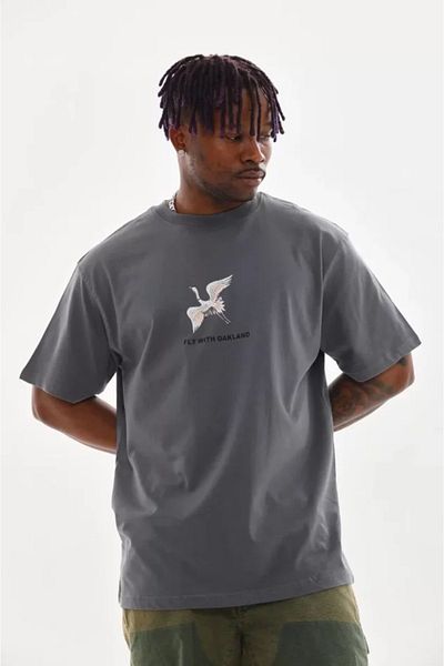Viyamo Καπνιστό μπλουζάκι Unisex Oversize με στάμπα