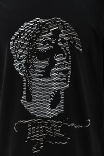 CARACAS Unisex Oversize Jewelled Crew Neck T-Shirt - Black