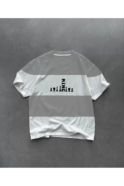 JANES Μπλουζάκι Unisex Crew Neck με στάμπα Oversize - Γκρι