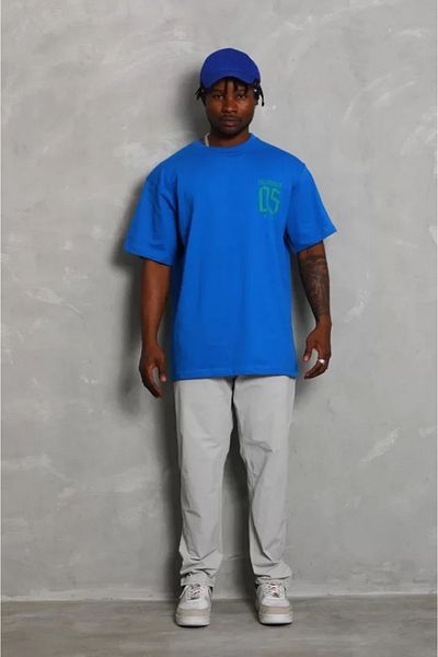 JANES Μπλουζάκι Unisex Oversize Blue Crew Neck