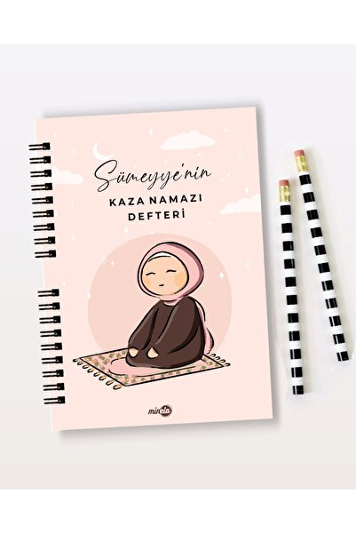 Minela A5 ebat isimli Kaza namazi defteri(isim belirtmeyi unutmayin)