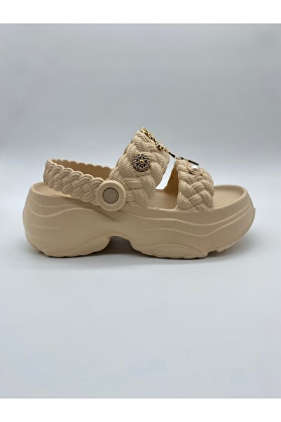 Sonimix 169.01 Örgülü Crocks Taşlı Ortopedik Terlik