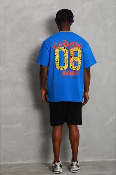 Viyamo Μπλουζάκι Unisex Oversize Blue Crew Neck