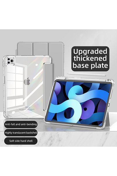 Choice حافظة لجهاز iPad 9th 10.2 باللون الرمادي مع حامل قلم لجهاز iPad Pro 11 iPad الجيل العاشر iPad 10.2