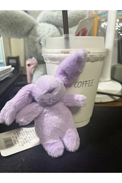 choice2 purple Stuffed Animals Cute Cartoon Rabbit Keychain Love Pompom Trink...