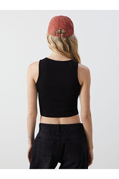 LC Waikiki Xside Crew Neck Textured Women's Crop