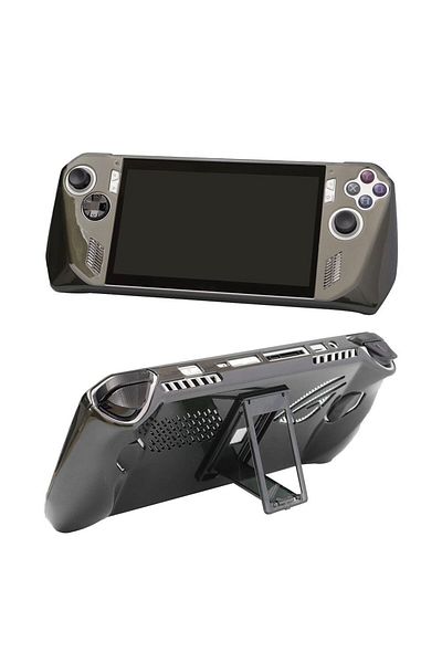 DITIPOO Transparent Black Shockproof Protective Case PC Transparent Handheld Console Shell Full Coverage wit