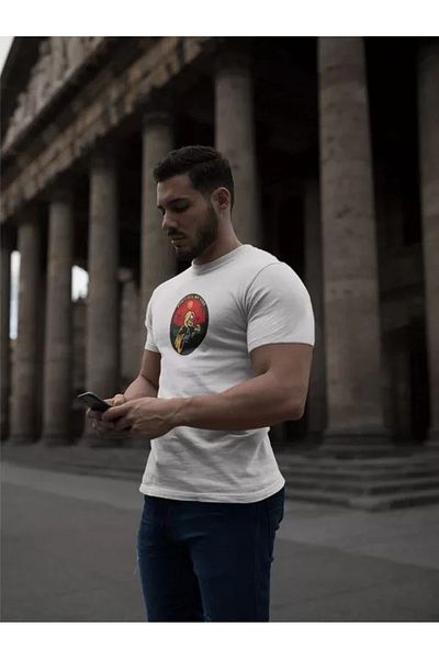 JANES Λευκό μπλουζάκι Unisex Oversize με στάμπα με λαιμόκοψη